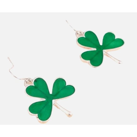 Shamrock Earrings Dangle Hooks St Patrick's Day Party Parade Irish Festi… - Picture 3 of 8